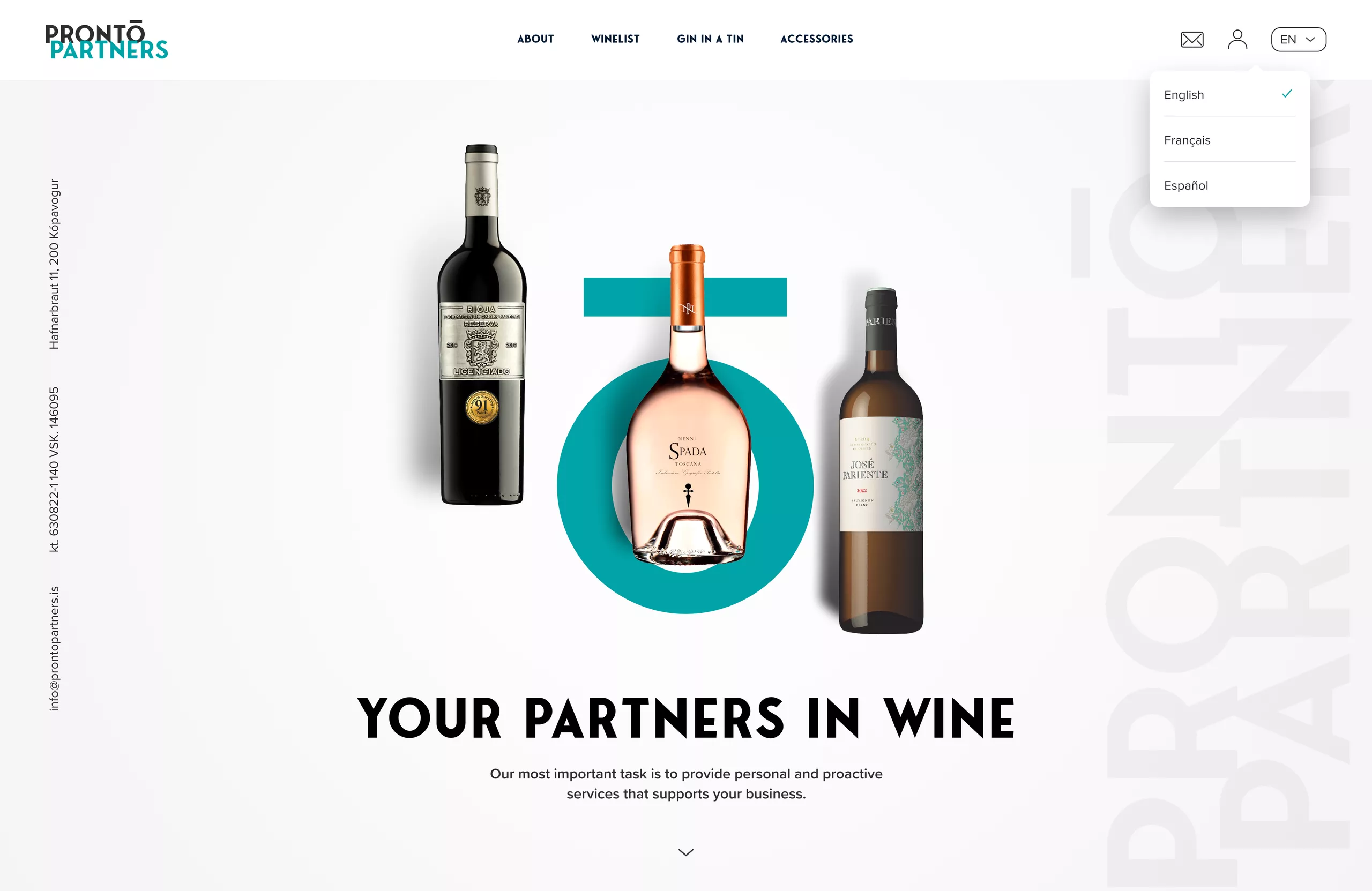 Pronto Partners Website Hero Section
